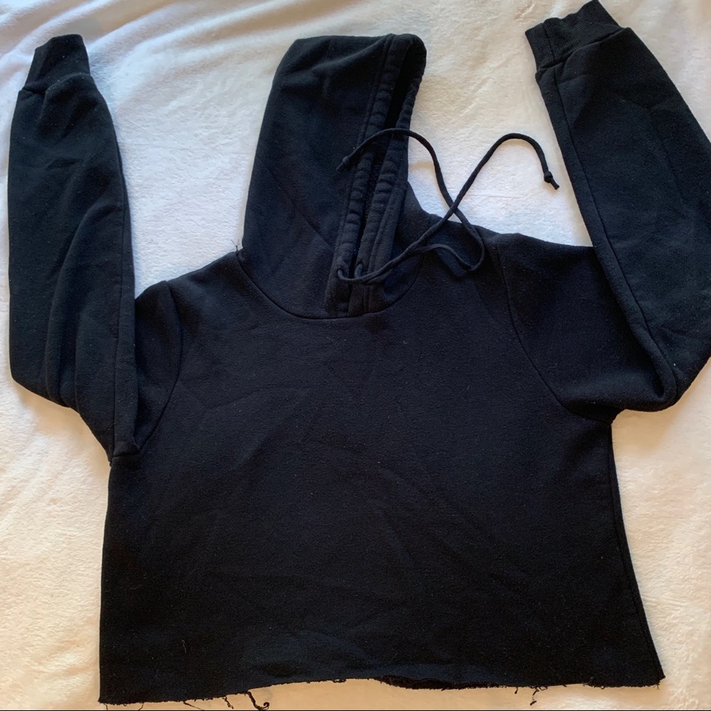 Black cropped hoodie
